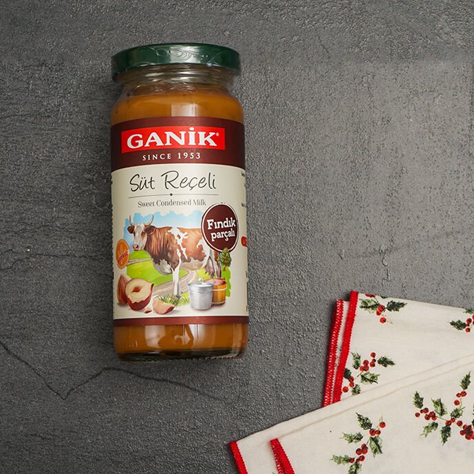 Ganik İnek Sütlü Fındık Parçalı Reçel 270 g | Kremamsı Doku, Fındık Parçaları ve Dengeli Tat