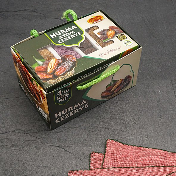 Kibarzade Çantalı Hurmalı Atom Cezerye 500 g | Yoğun Lezzet, Yumuşak Doku ve Hediyelik Sunum