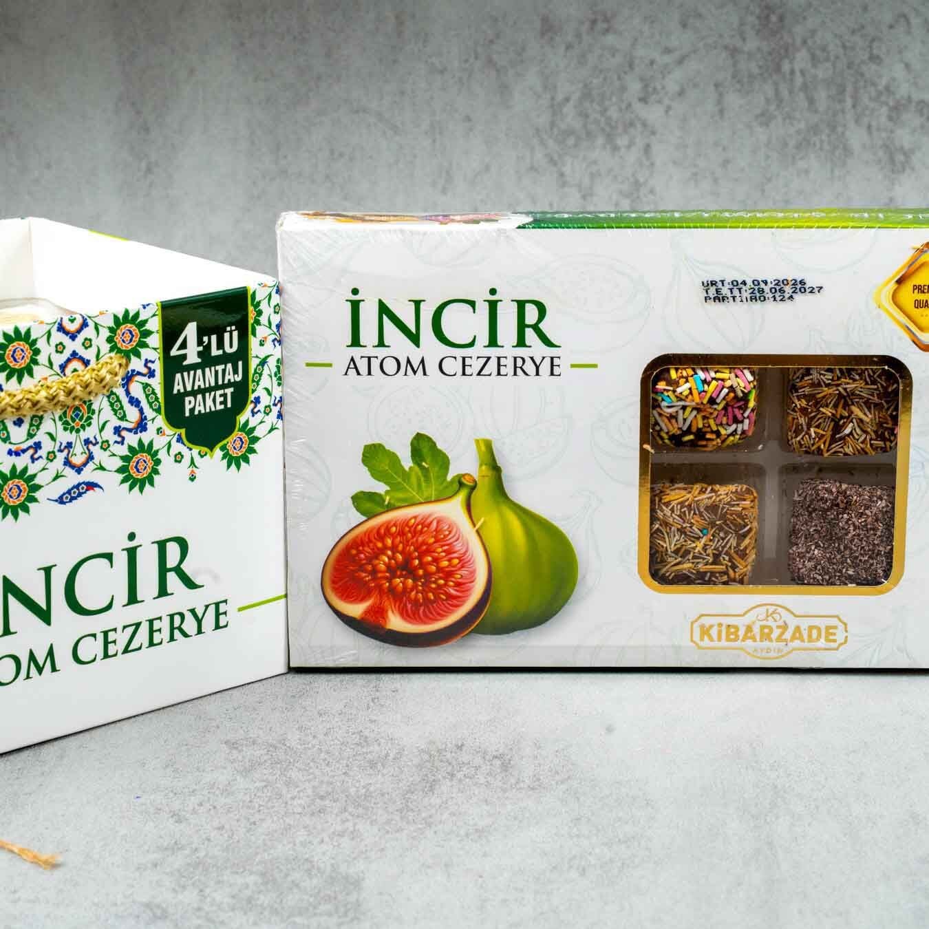 Kibarzade Çantalı İncirli Atom Cezerye 500 g | Zengin İçerik, Yumuşak Doku ve Hediyelik Sunum