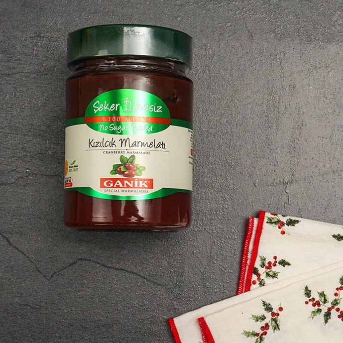 Ganik Şeker İlavesiz Kızılcık Marmelatı 350 Gr