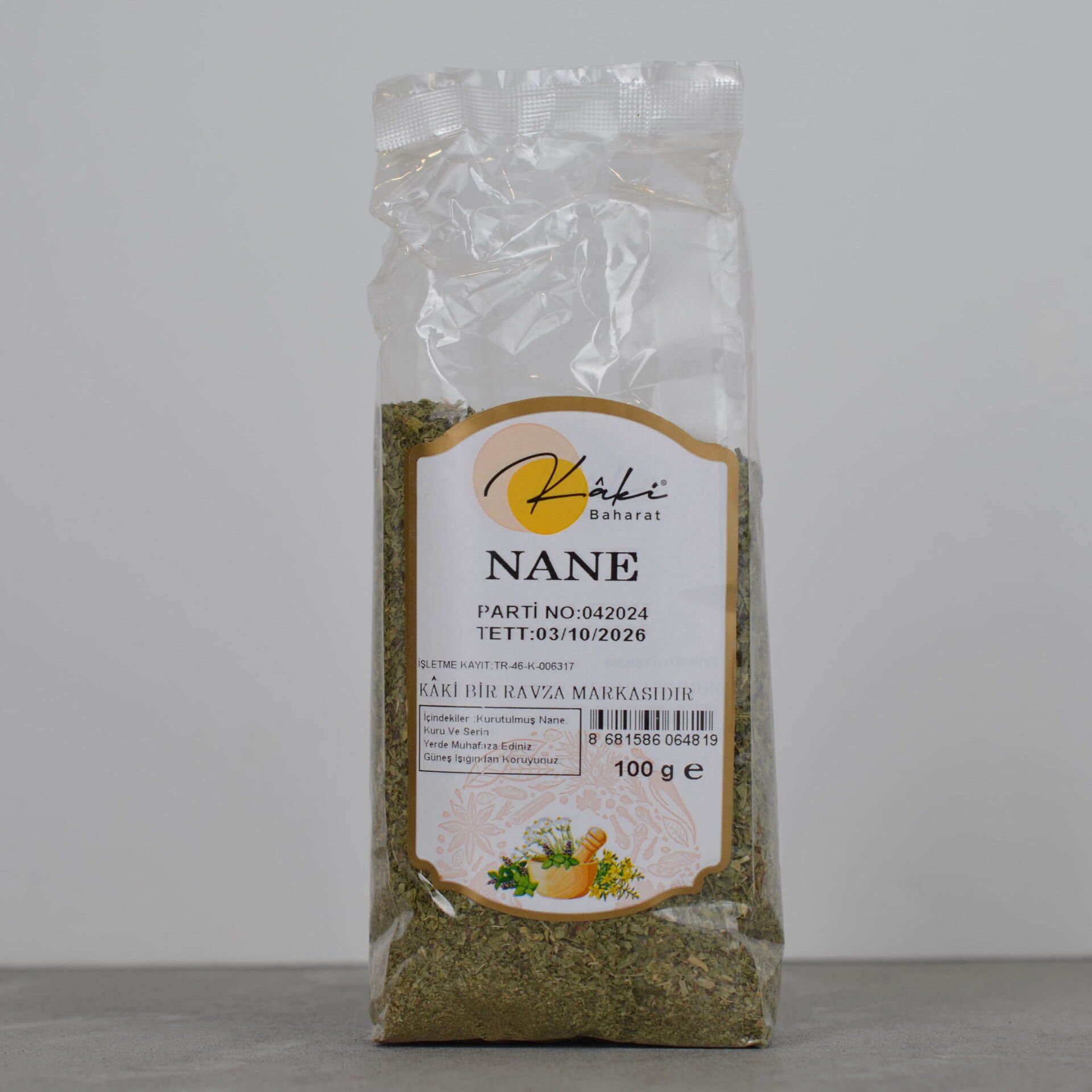 Kaki Kuru Nane | İnce Kıyım Yapısı, Ferah Aroma ve Katkısız Bitki Lezzeti