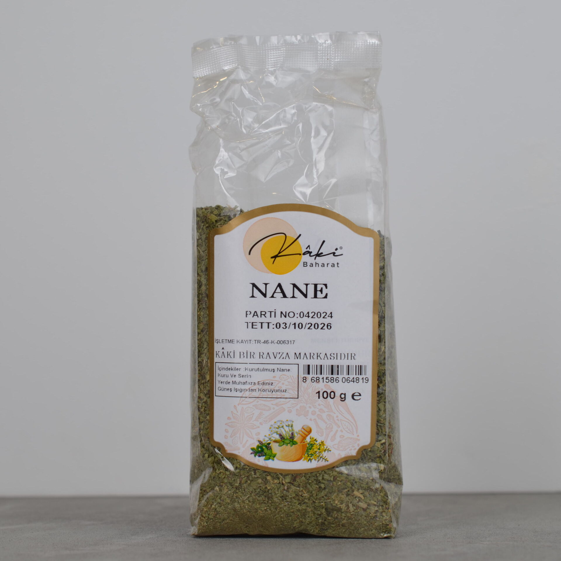 Kaki Kuru Nane | İnce Kıyım Yapısı, Ferah Aroma ve Katkısız Bitki Lezzeti