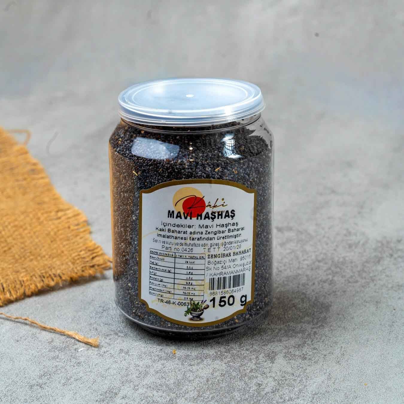 Kaki Mavi Haşhaş 150Gr | Tane Yapısı Korunmuş, Doğal ve Fırın Tariflerine Uygun
