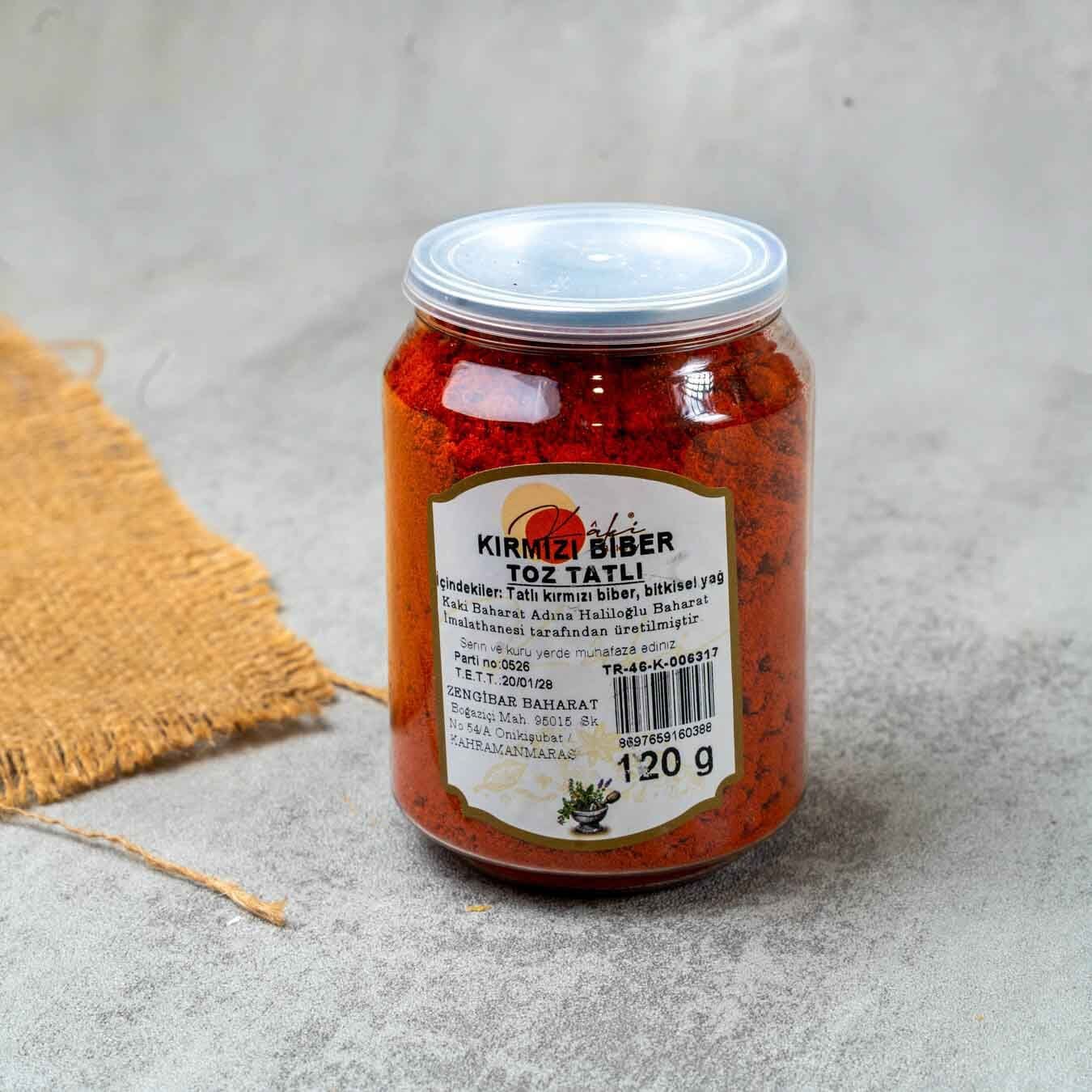 Kaki Toz Kırmızı Biber (Tatlı) 120Gr | Sade Öğütülmüş, Yumuşak Aromalı ve Çok Yönlü Baharat