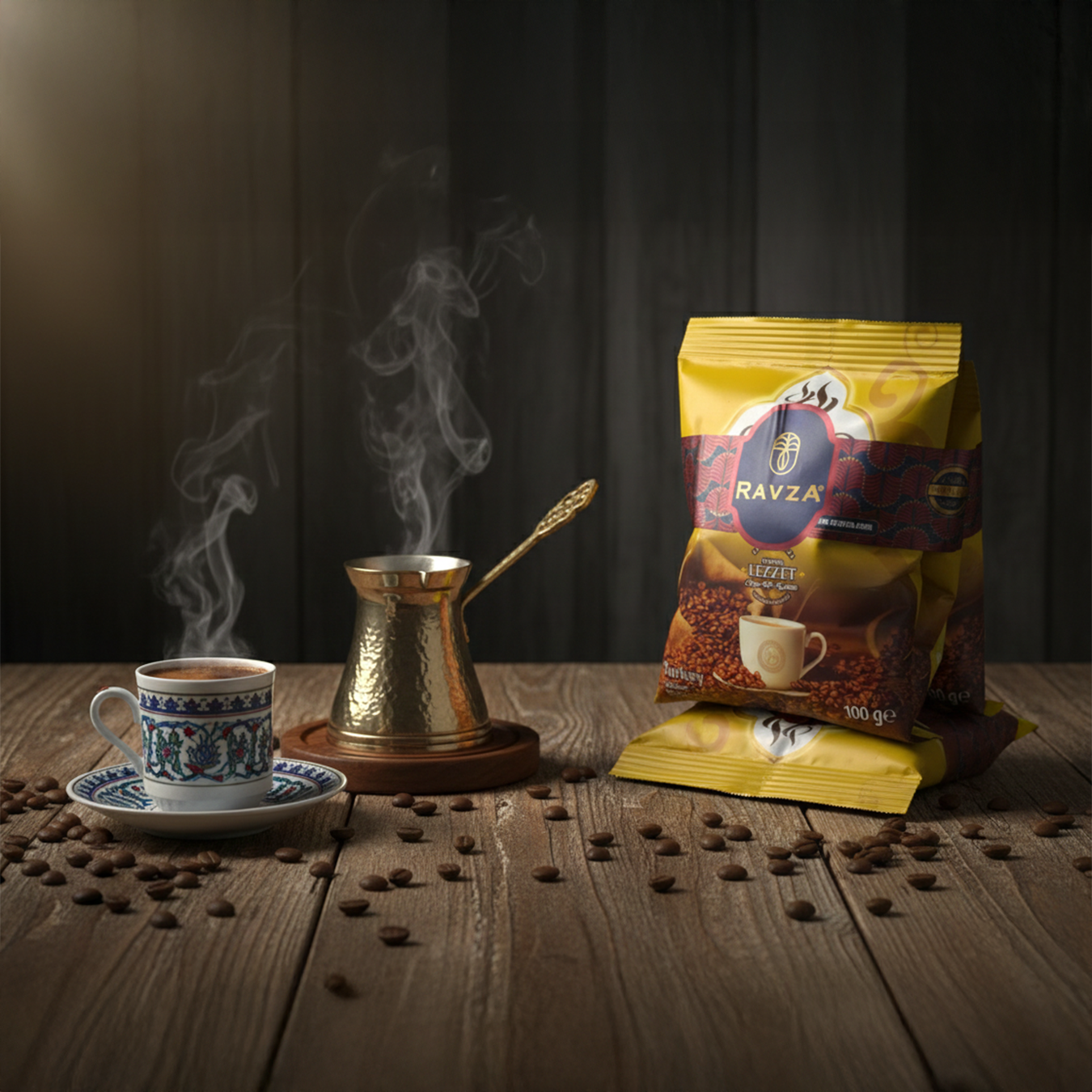 Ravza Osmanlı Kahvesi (3 Paket) 300 g | Geleneksel Hazırlanmış, Yoğun Aromalı ve Keyifli İçim