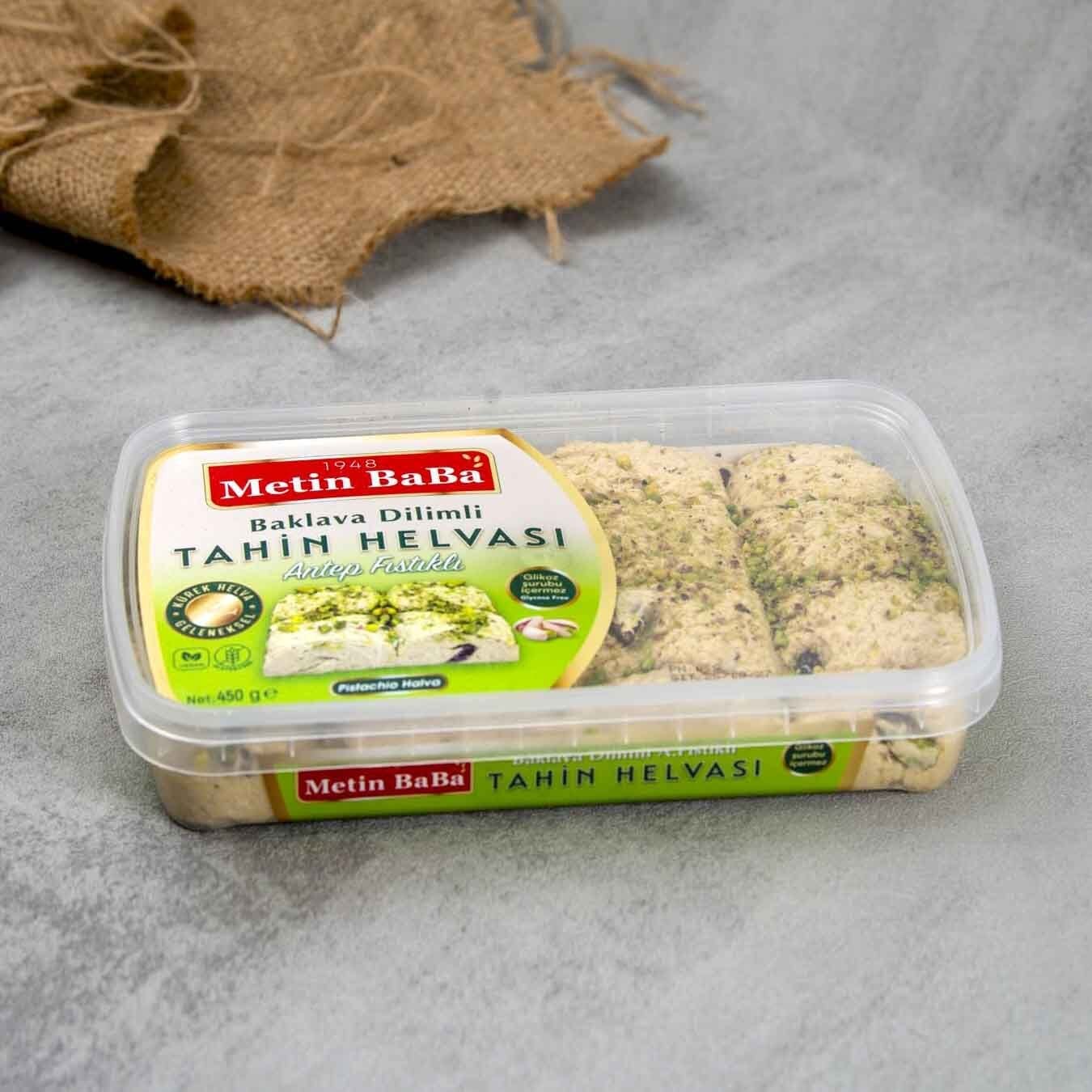ANTEP FISTIKLI TAHİN HELVASI (BAKLKAVA DİLİMLİ)450g