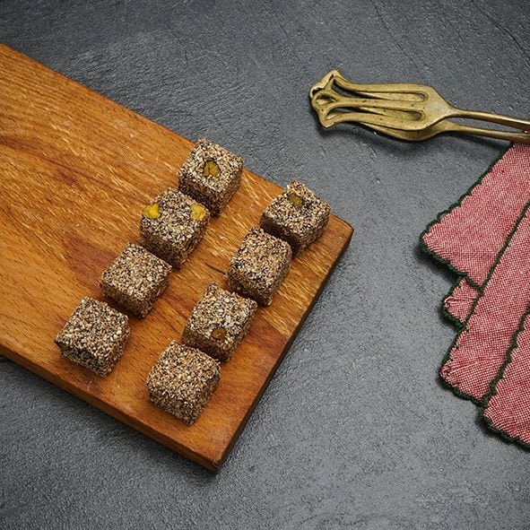 Kahveli Damla Sakızlı Çifte Kavrulmuş Lokum